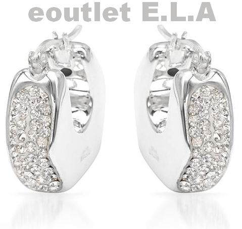 21x8mm SWAROVSKI CRYSTAL HOOP EARRINGS